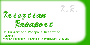 krisztian rapaport business card